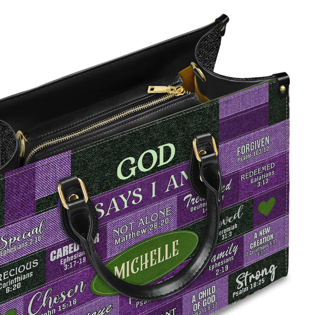 Personalized Christian Faith Leather Handbag