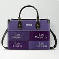 Personalized I Am Enough Leather Tote Bag