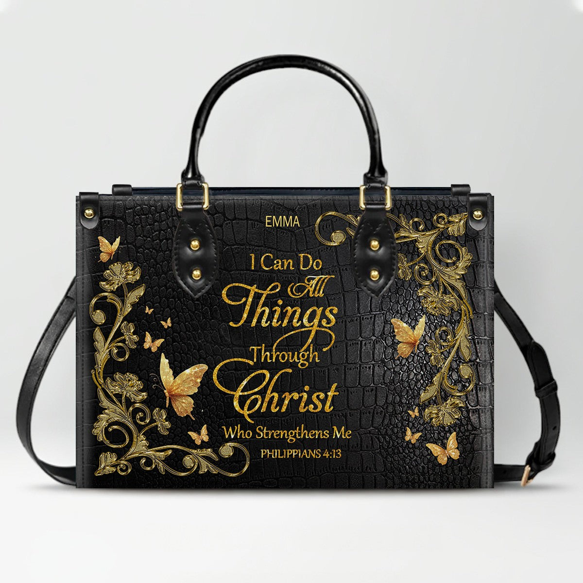 "I Can Do All Things" Leather Tote & Wallet Set