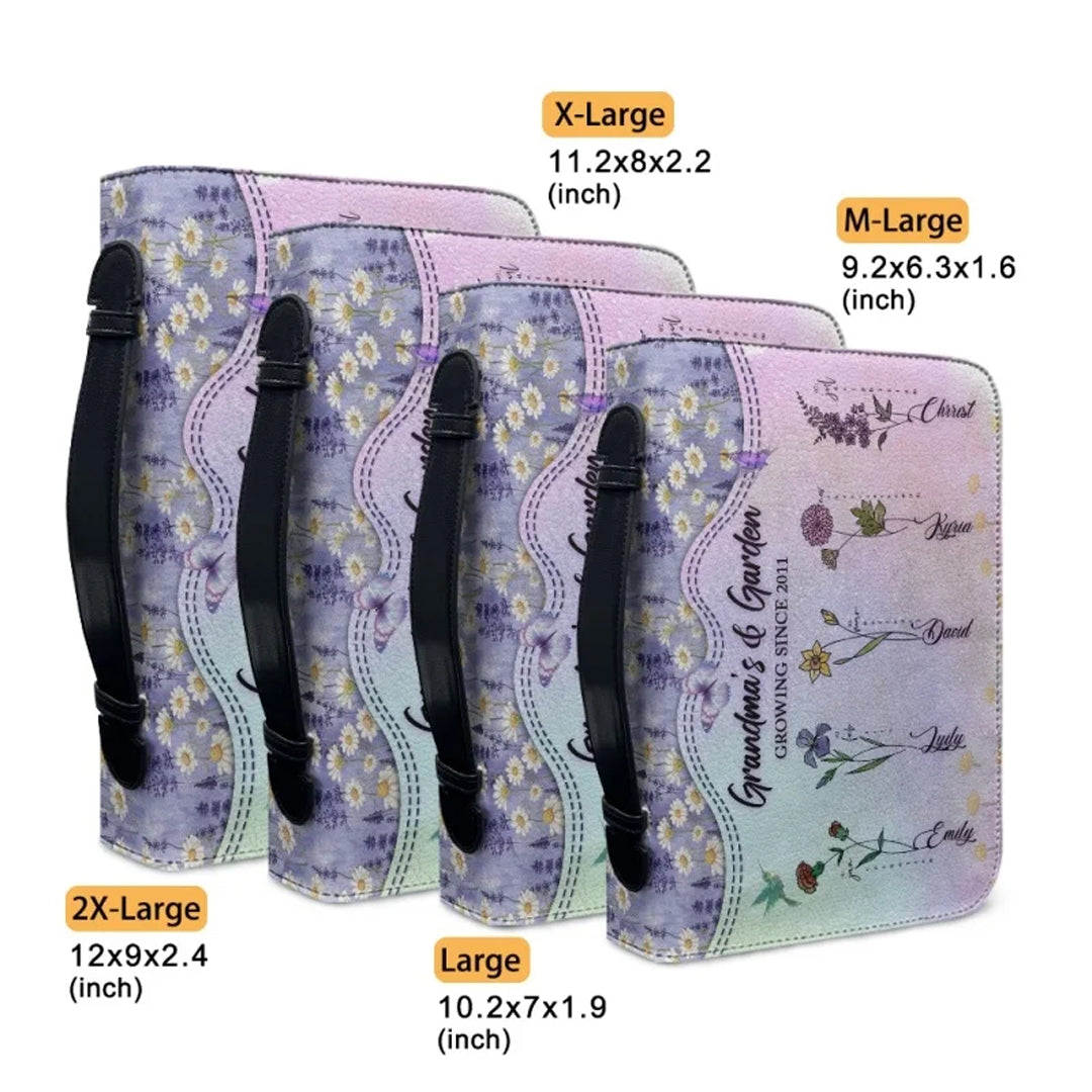 Personalized Grandma's Garden Flower Bible Cover