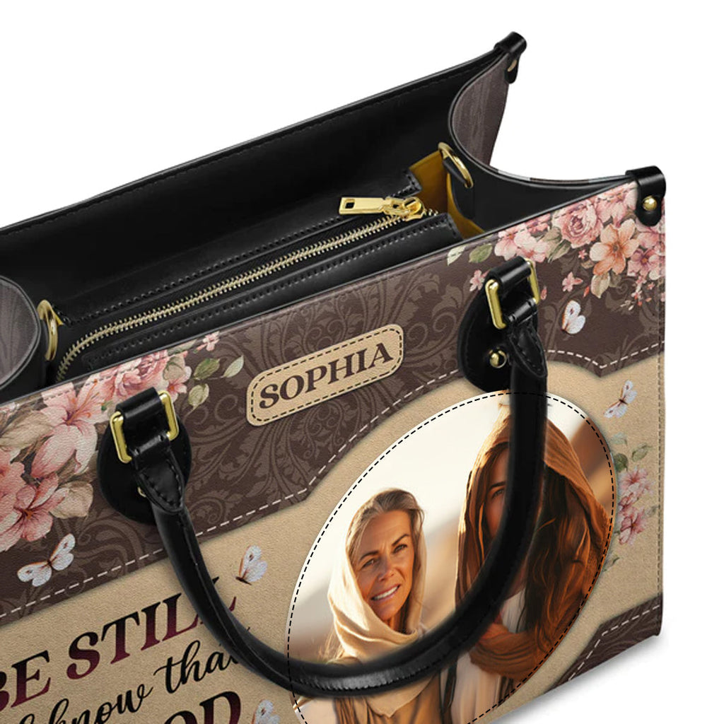 Be Still And Know Psalm 46:10 Leather Handbag