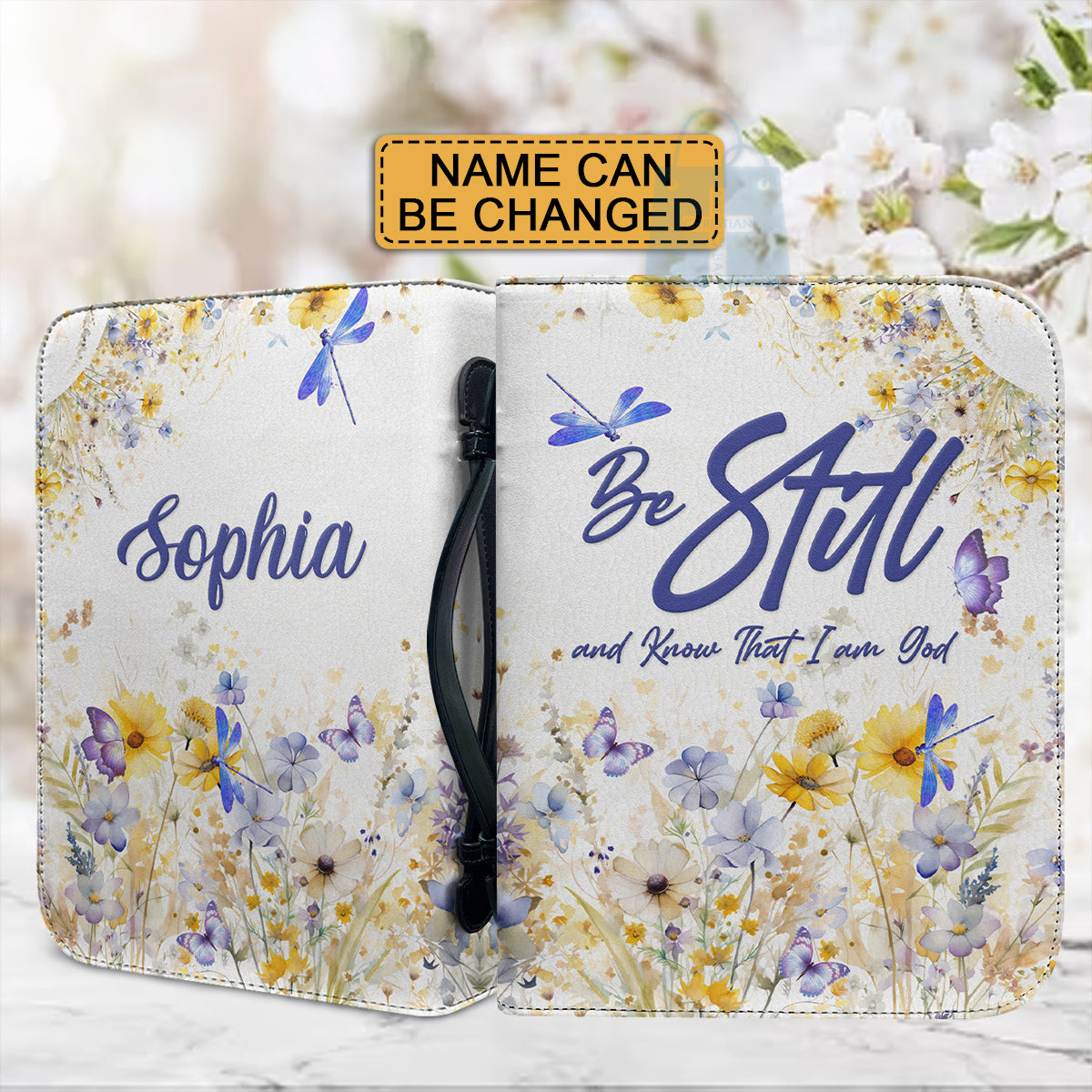 Personalized Be Still Floral Bible Cover