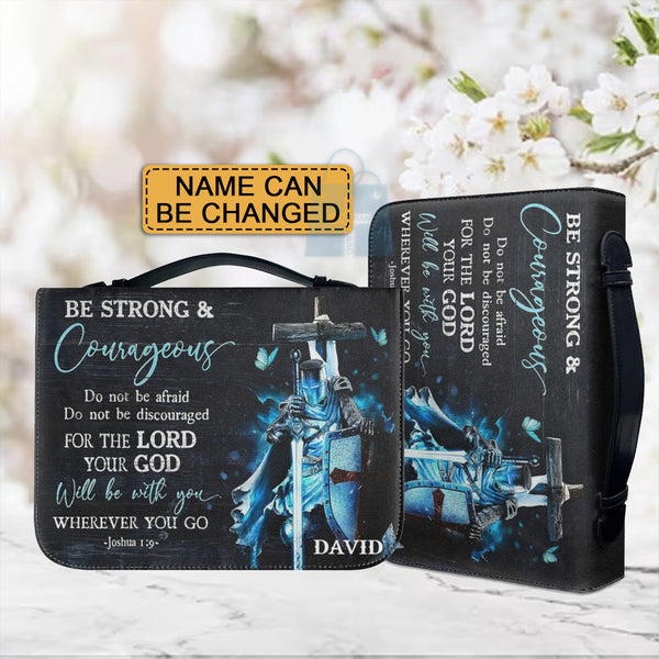Personalized Be Strong & Courageous Bible Cover