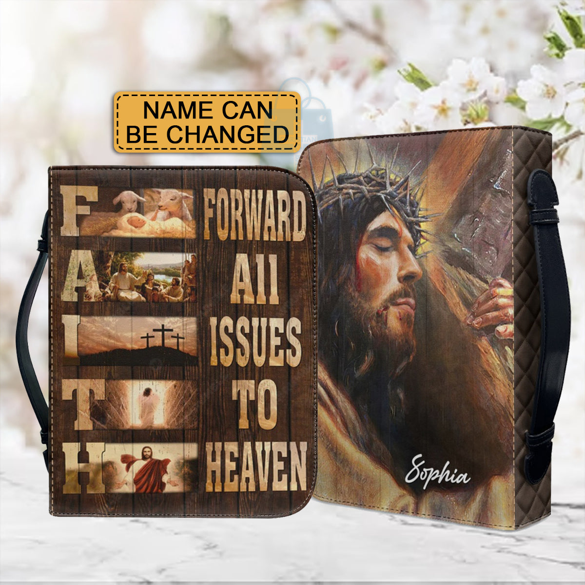 Personalized Faith Cross Bible Cover