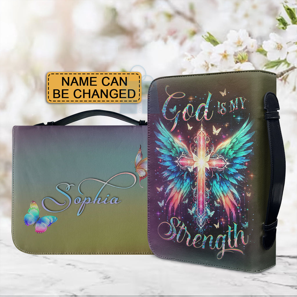 Personalized God Is My Strength Bible Cover