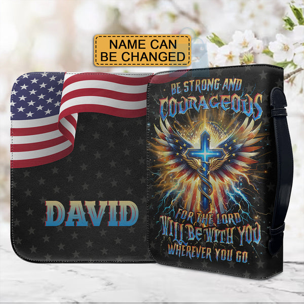 Personalized Be Strong & Courageous Bible Cover
