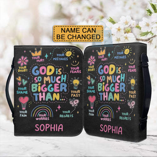 God Is So Much Bigger Personalized Bible Cover