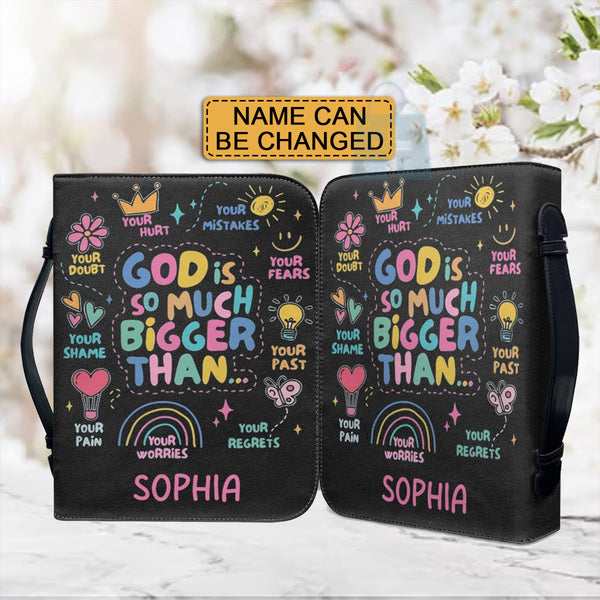 God Is So Much Bigger Personalized Bible Cover