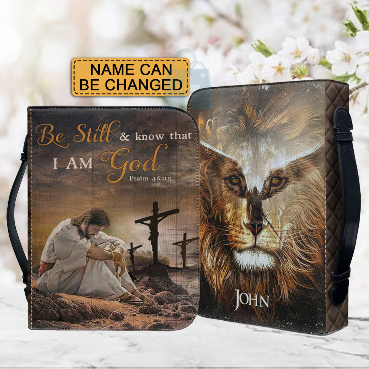 Personalized Lion & Savior Bible Cover