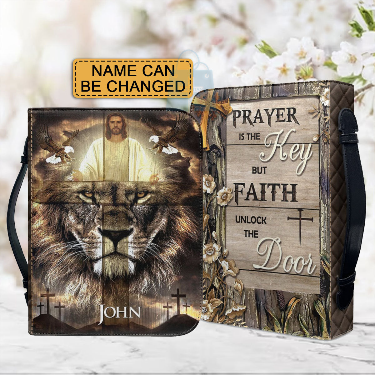 Personalized Lion & Savior Bible Cover