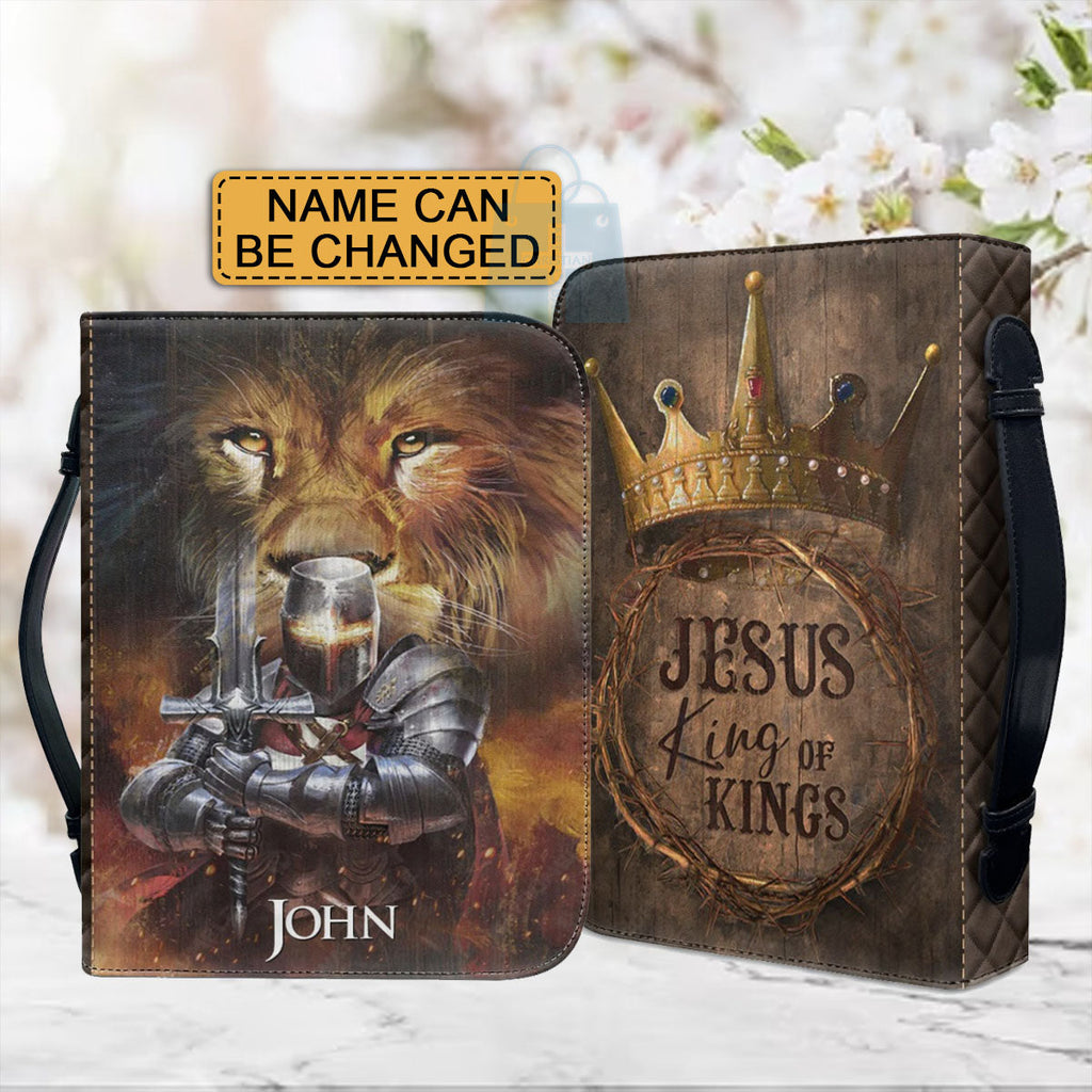 Personalized Lion & Knight Bible Cover Case