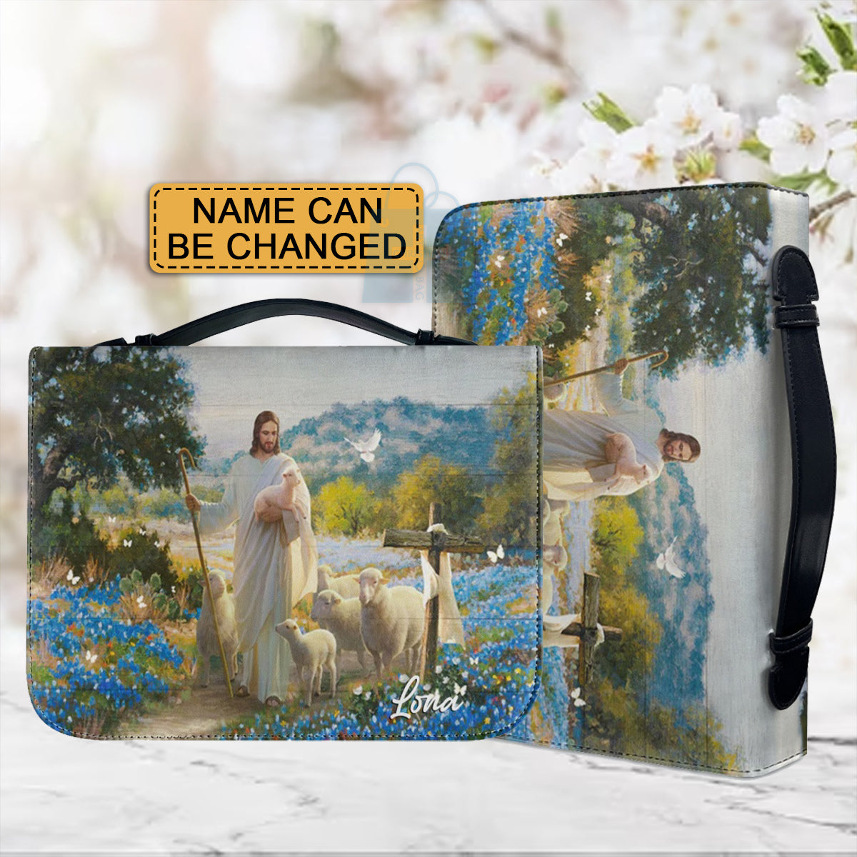 Personalized Jesus with Sheep Bible Cover