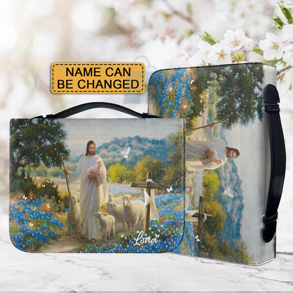 Personalized Jesus with Sheep Bible Cover
