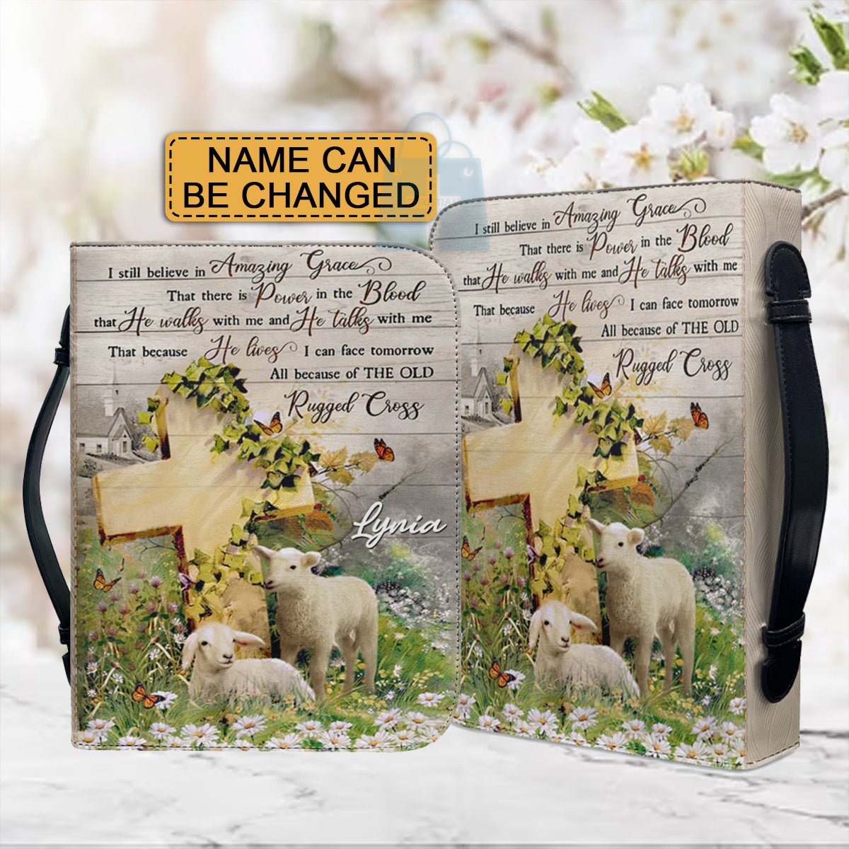 Personalized Jesus with Sheep Bible Cover