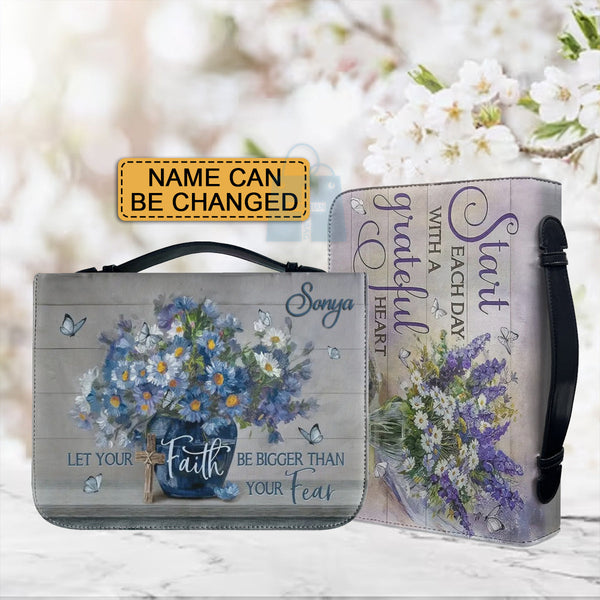 Personalized Purple Daisy Faith Bible Cover