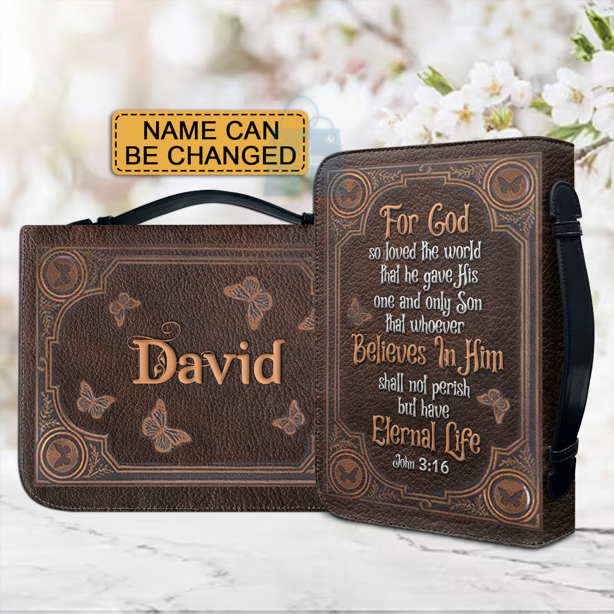 Personalized John 3:16 Butterfly Bible Cover