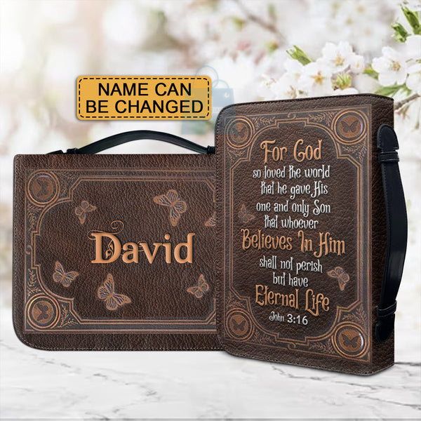Personalized John 3:16 Butterfly Bible Cover