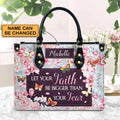 Faith Over Fear Monogram Leather Tote Bag
