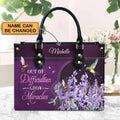 Hummingbird Miracle 1 Peter 5:10 Leather Handbag