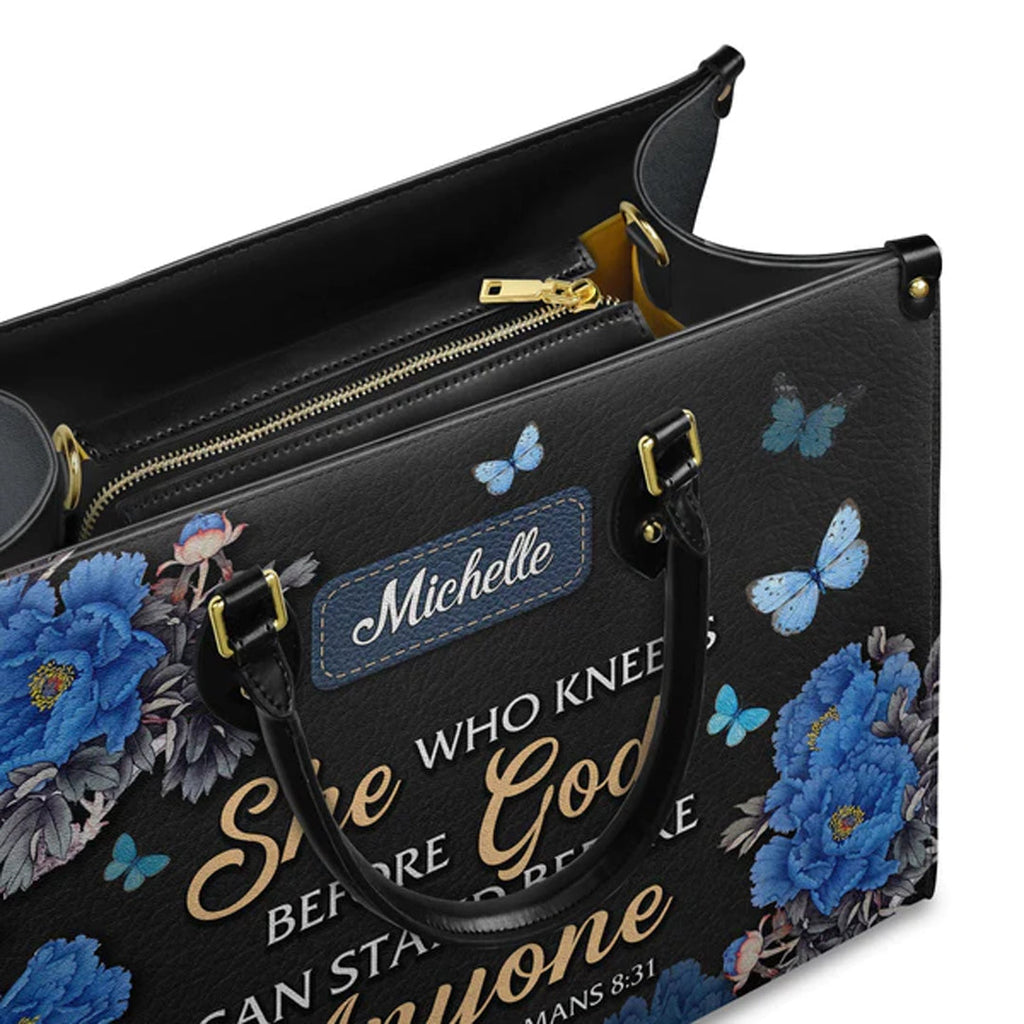 She Who Kneels Before God Leather Tote Bag