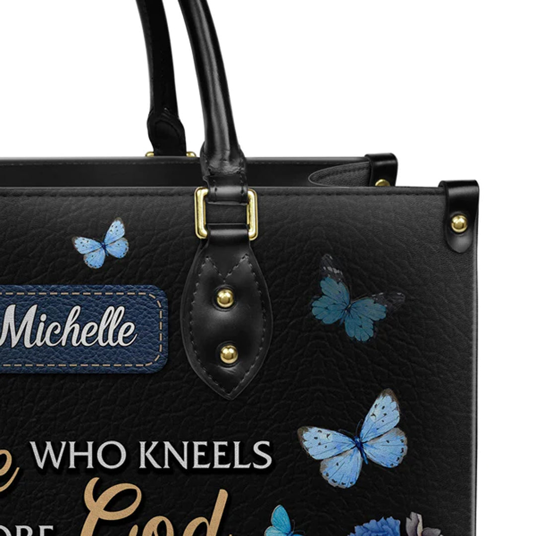 She Who Kneels Before God Leather Tote Bag