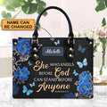 She Who Kneels Before God Leather Tote Bag