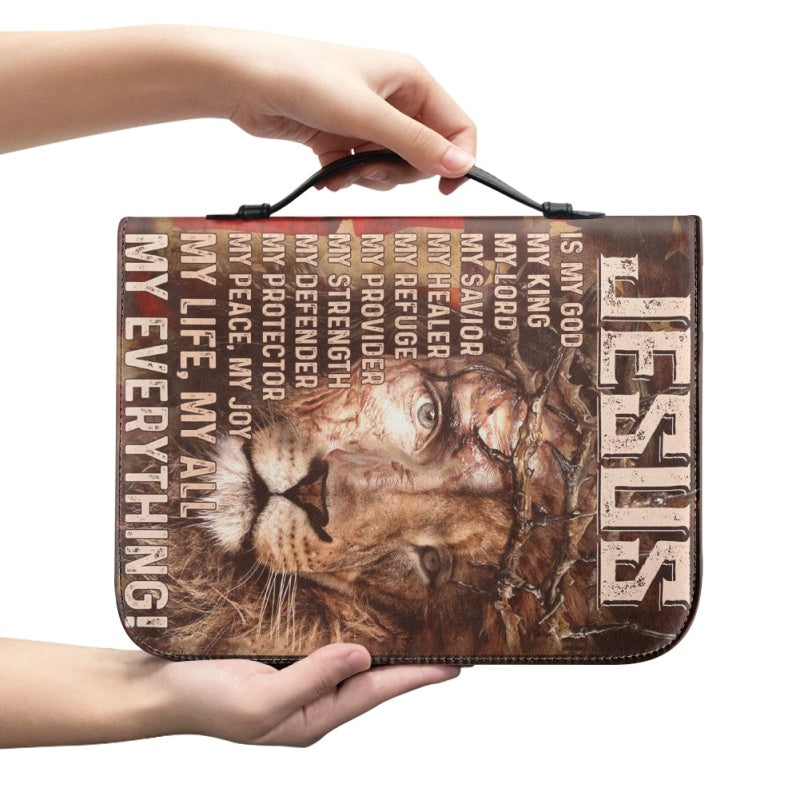 Jesus My Life My All Personalized Bible Cover