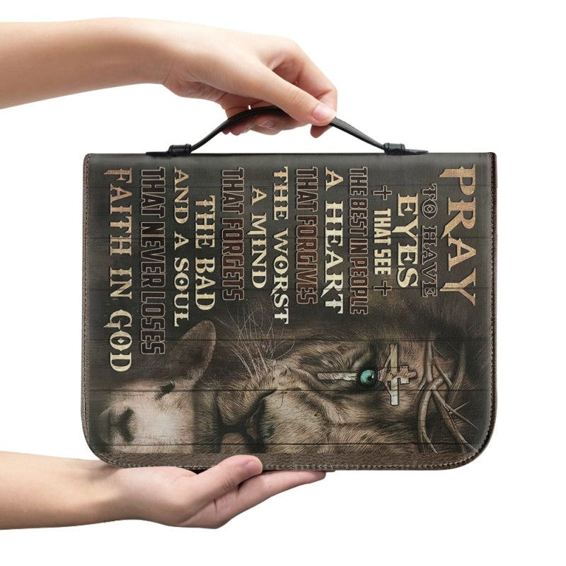 Personalized Lion & Cross Warrior Bible Cover