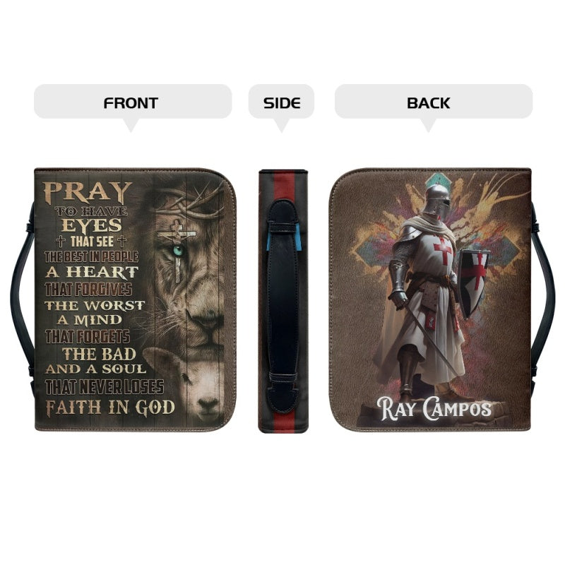 Personalized Lion & Cross Warrior Bible Cover