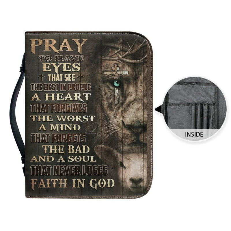 Personalized Lion & Cross Warrior Bible Cover