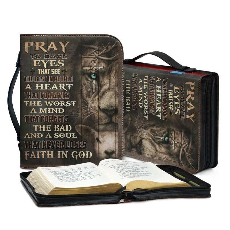 Personalized Lion & Cross Warrior Bible Cover