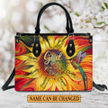 God Says You Are Sunflower Leather Handbag