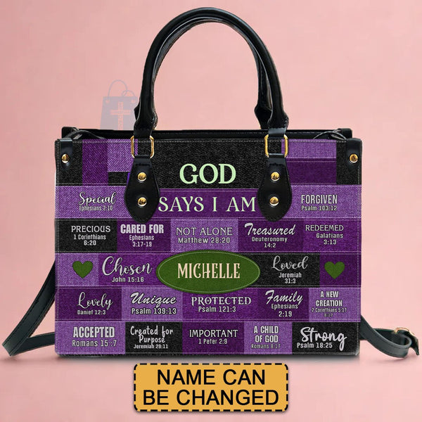 Personalized Christian Faith Leather Handbag
