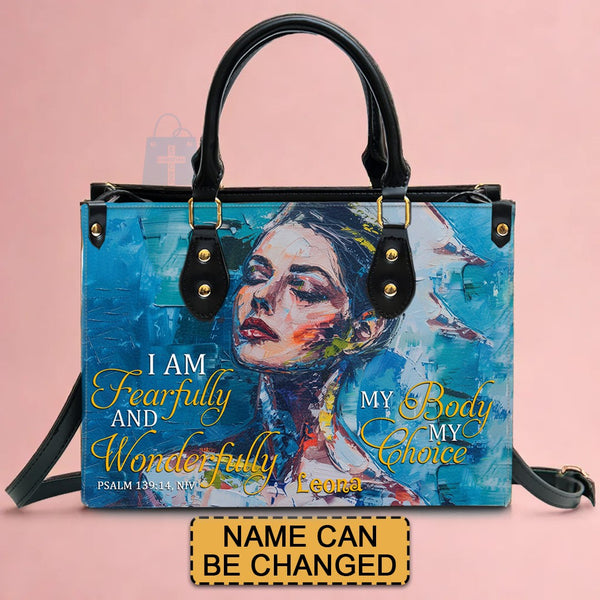 My Body My Choice Personalized Leather Handbag