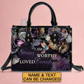 Personalized Floral Leather Tote Bag