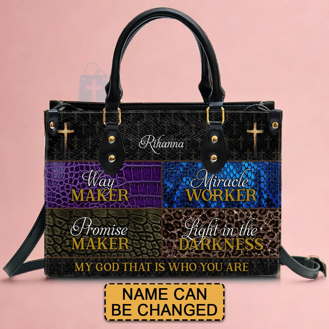 Way Maker Personalized Christian Leather Handbag