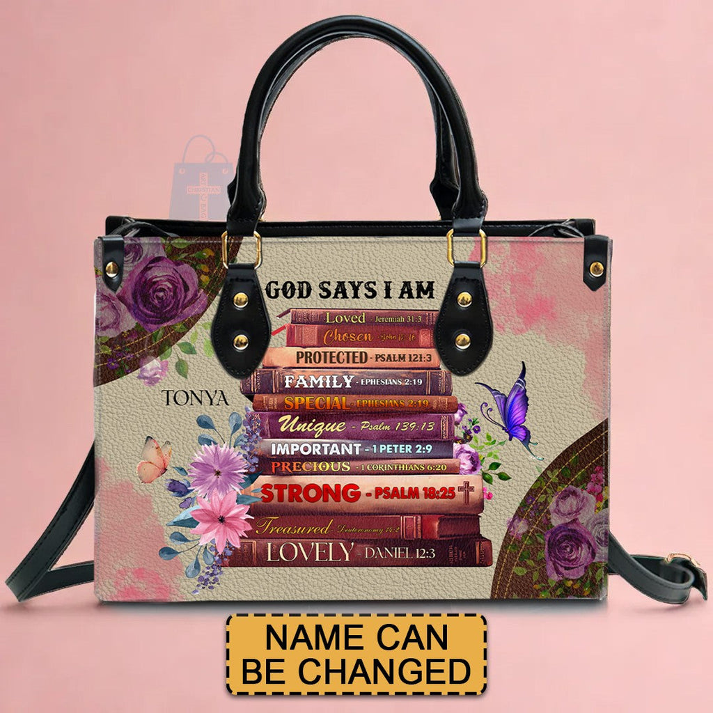 Personalized Scripture Leather Handbag