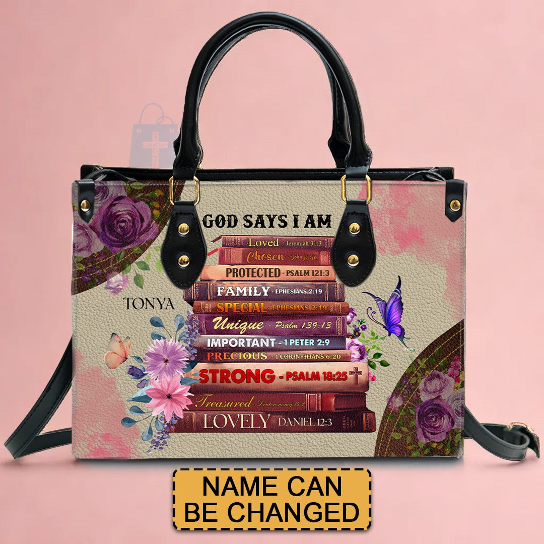 Personalized Scripture Leather Handbag
