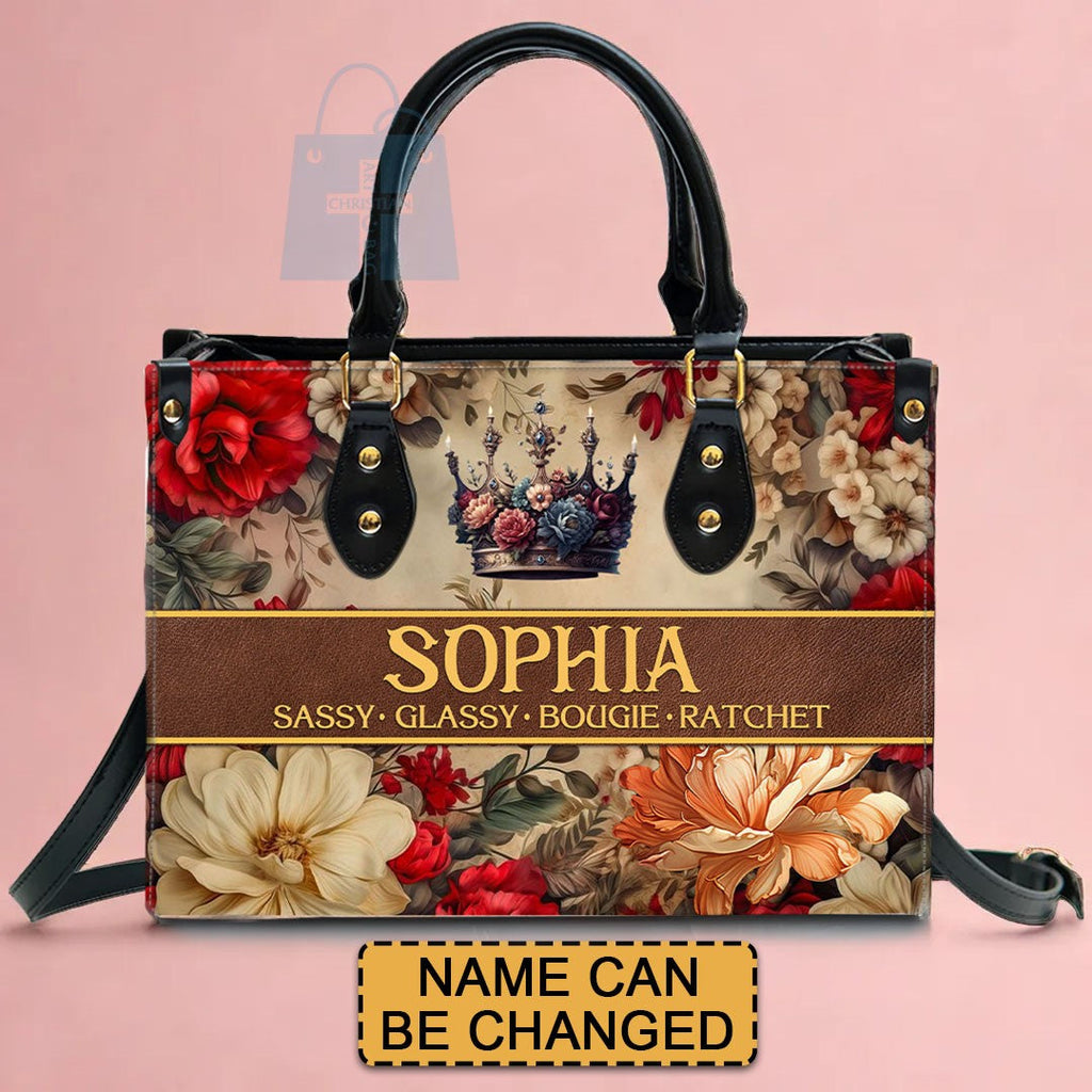 Custom Monogrammed Leather Handbag