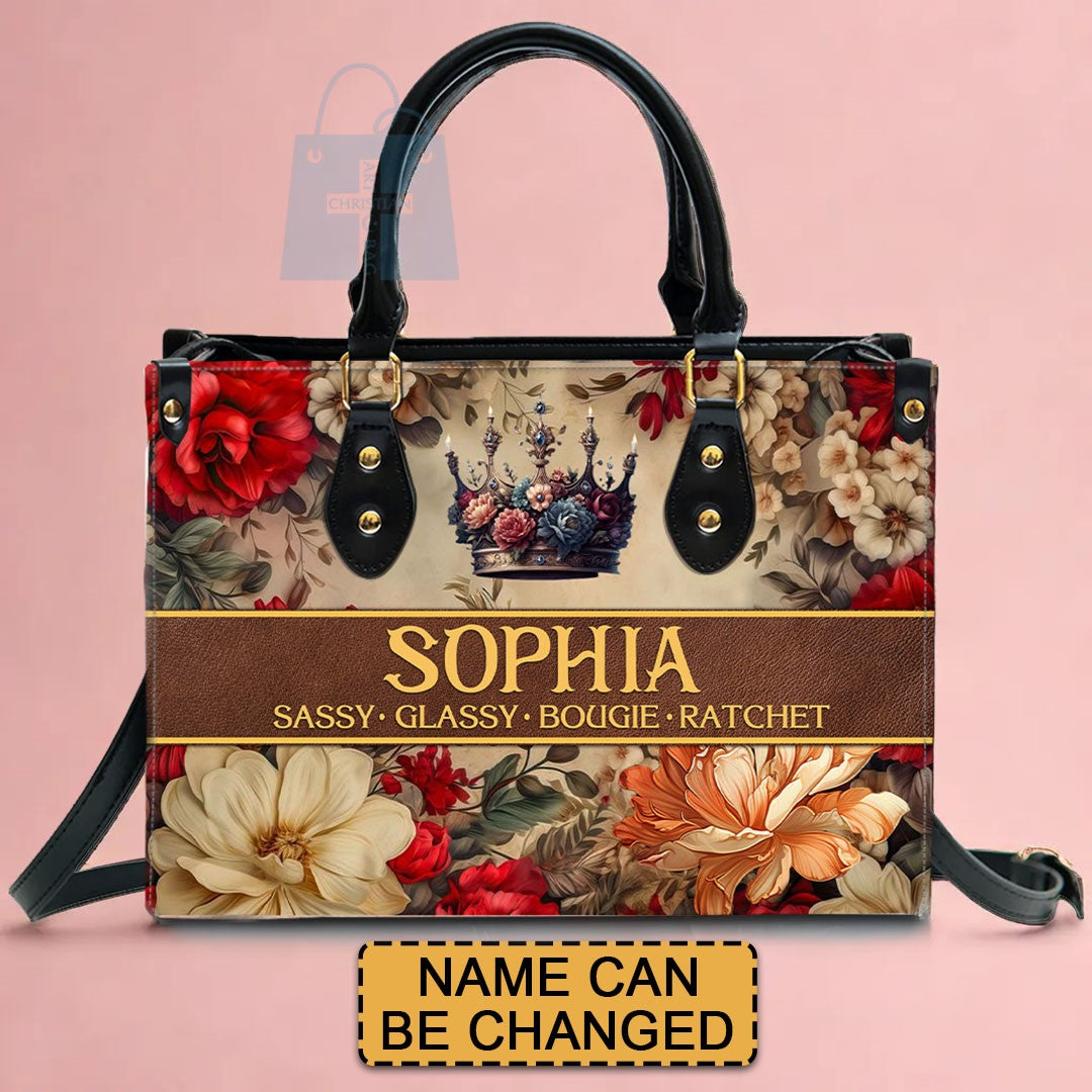 Custom Monogrammed Leather Handbag