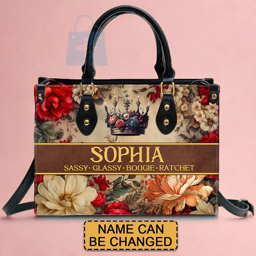 Custom Monogrammed Leather Handbag