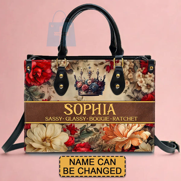 Custom Monogrammed Leather Handbag
