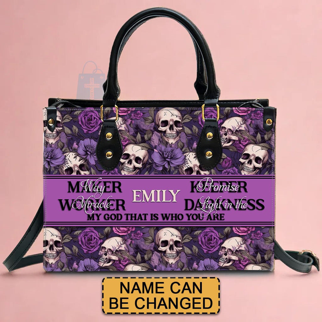 Personalized Christian Leather Tote Bag