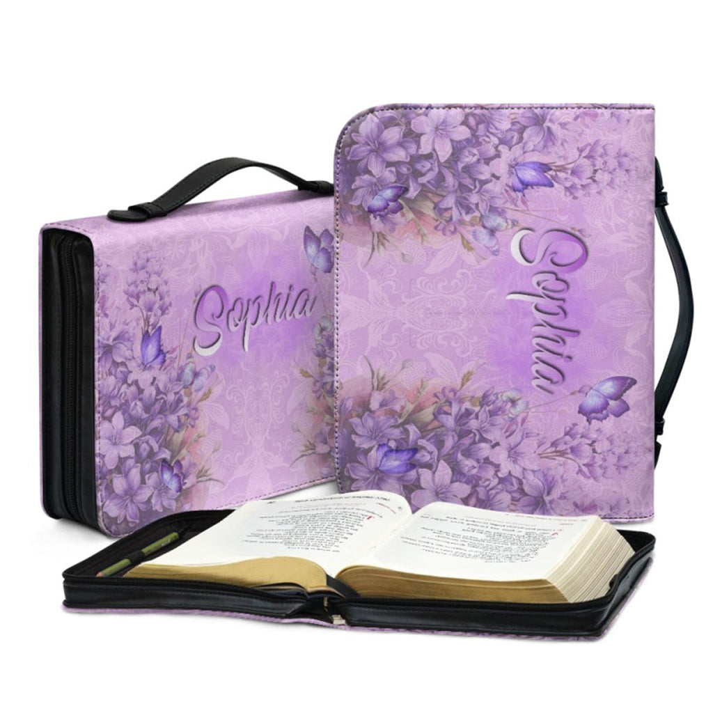 Personalized Purple Hummingbird Bible Cover