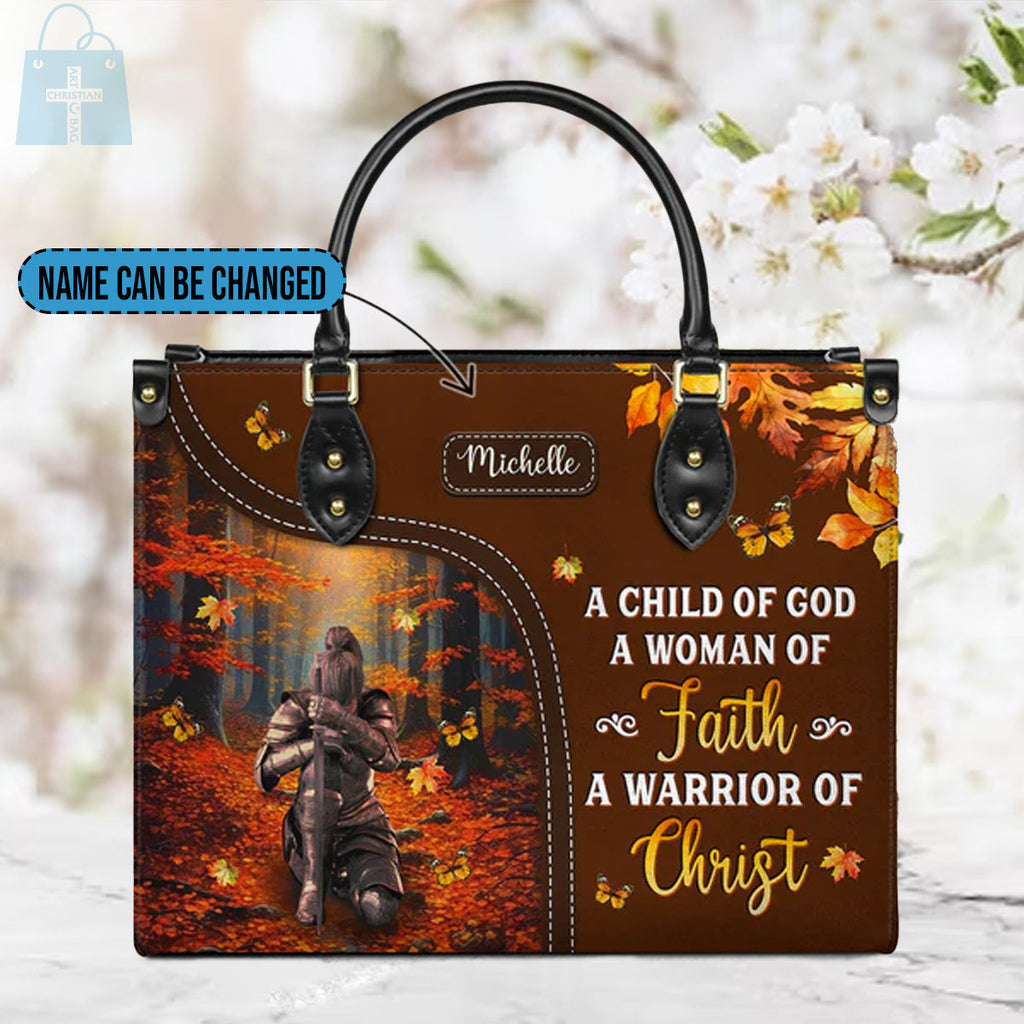 Woman of Faith Warrior of Christ Leather Handbag