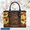 Jeremiah 29:11 Sunflower Butterfly Leather Handbag