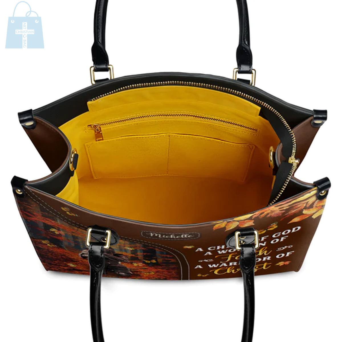 Woman of Faith Warrior of Christ Leather Handbag