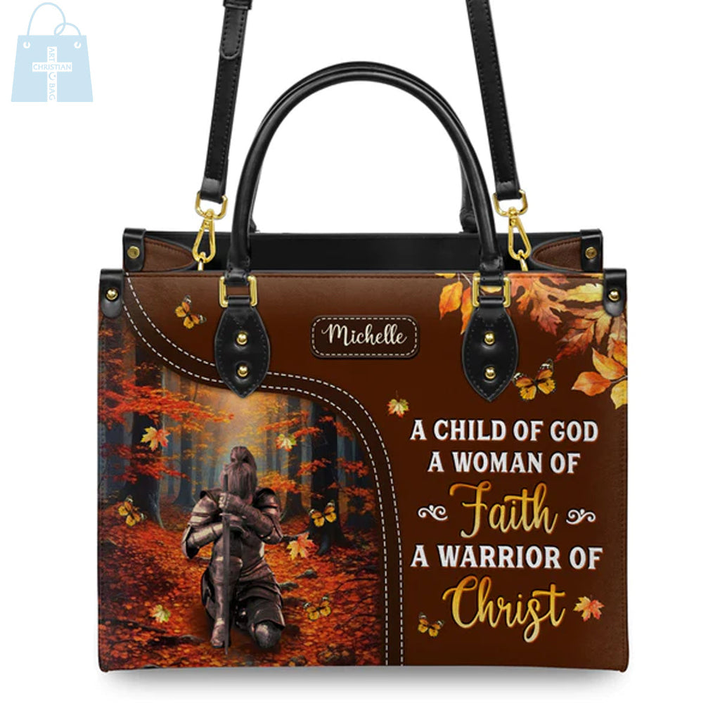 Woman of Faith Warrior of Christ Leather Handbag