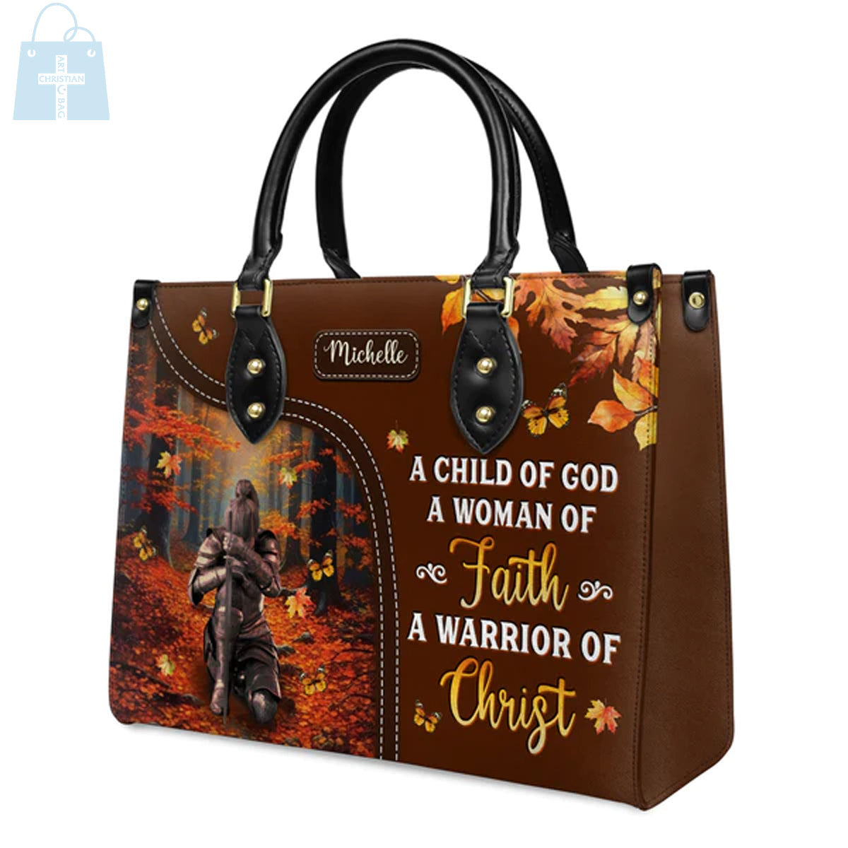 Woman of Faith Warrior of Christ Leather Handbag