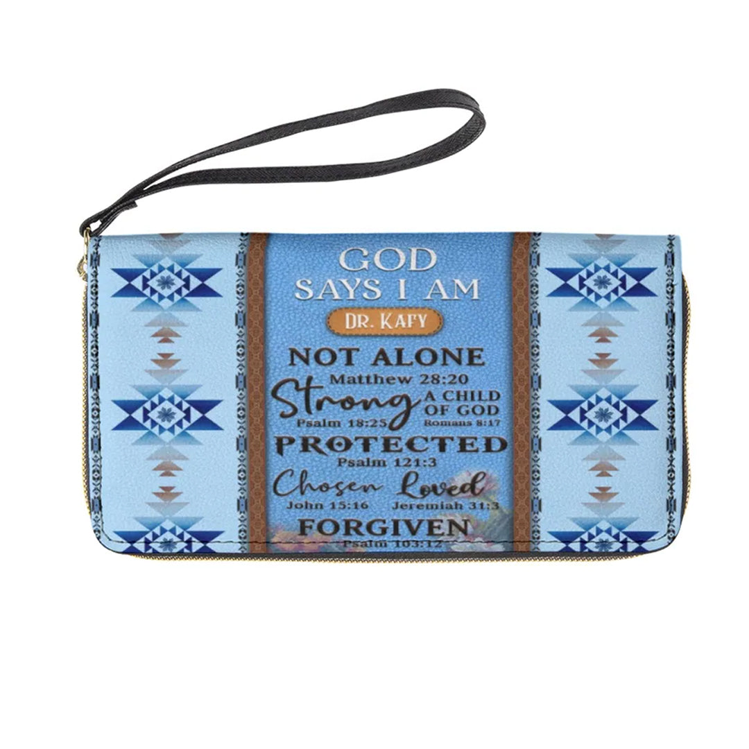 Personalized God Says I Am Clutch Purse